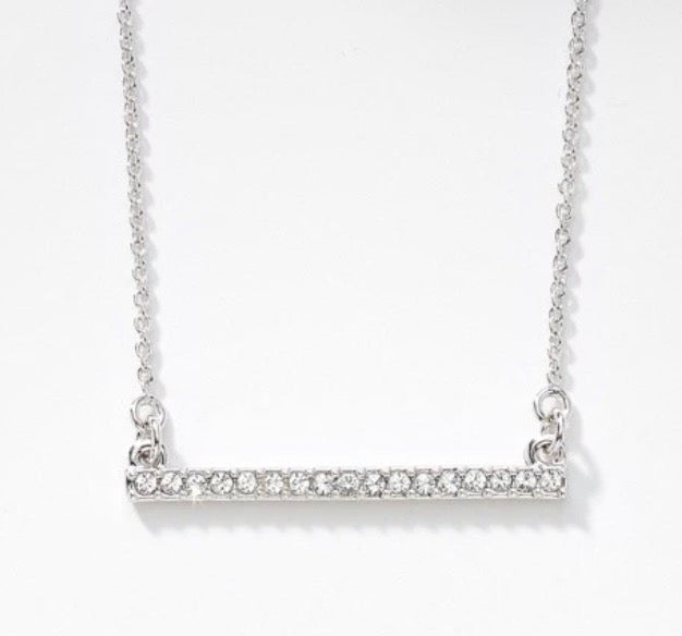 Crystal Pave Bar Necklace