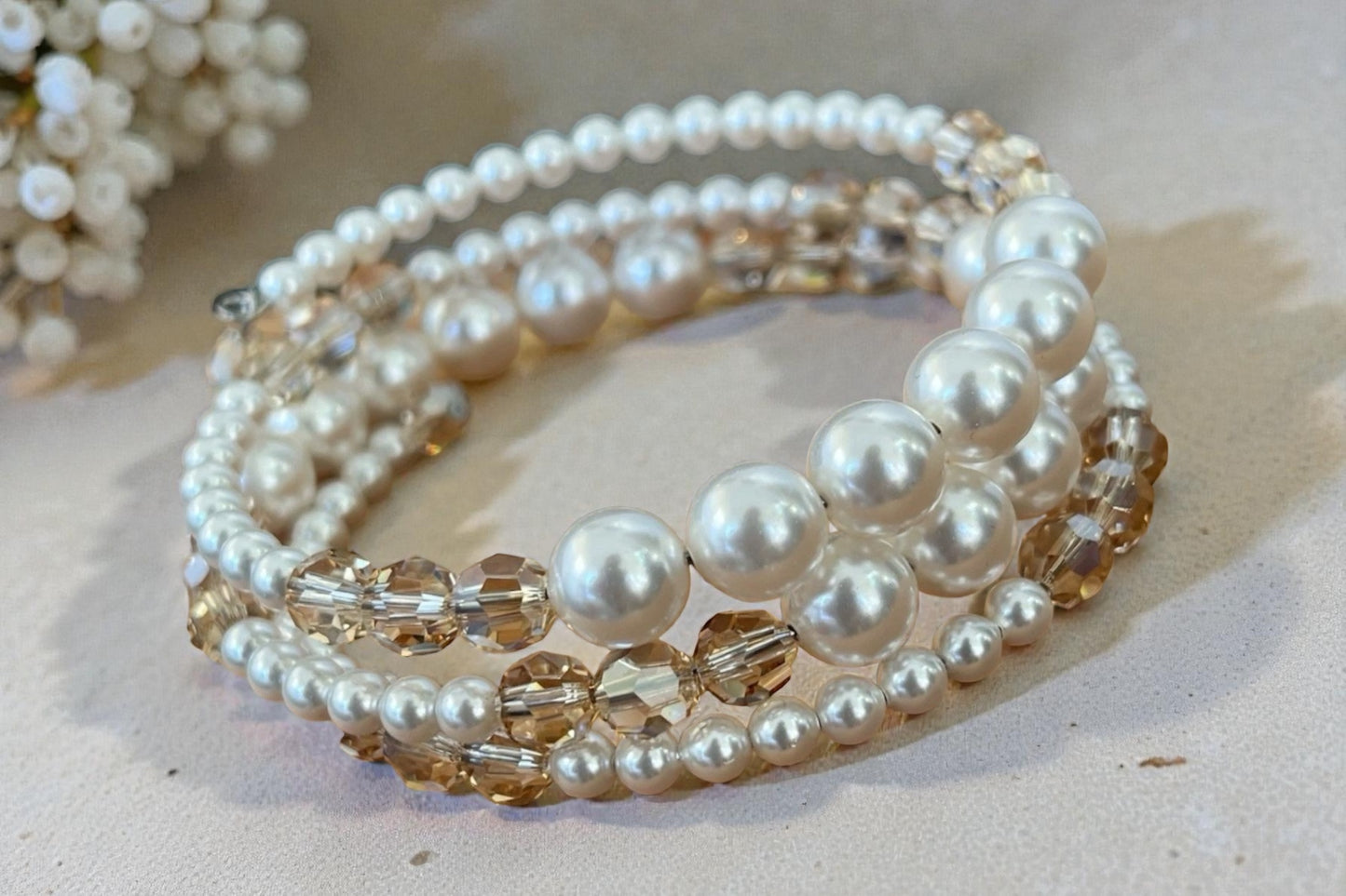 Touchstone Crystal By Swarovski Pearl Wrap Bracelet