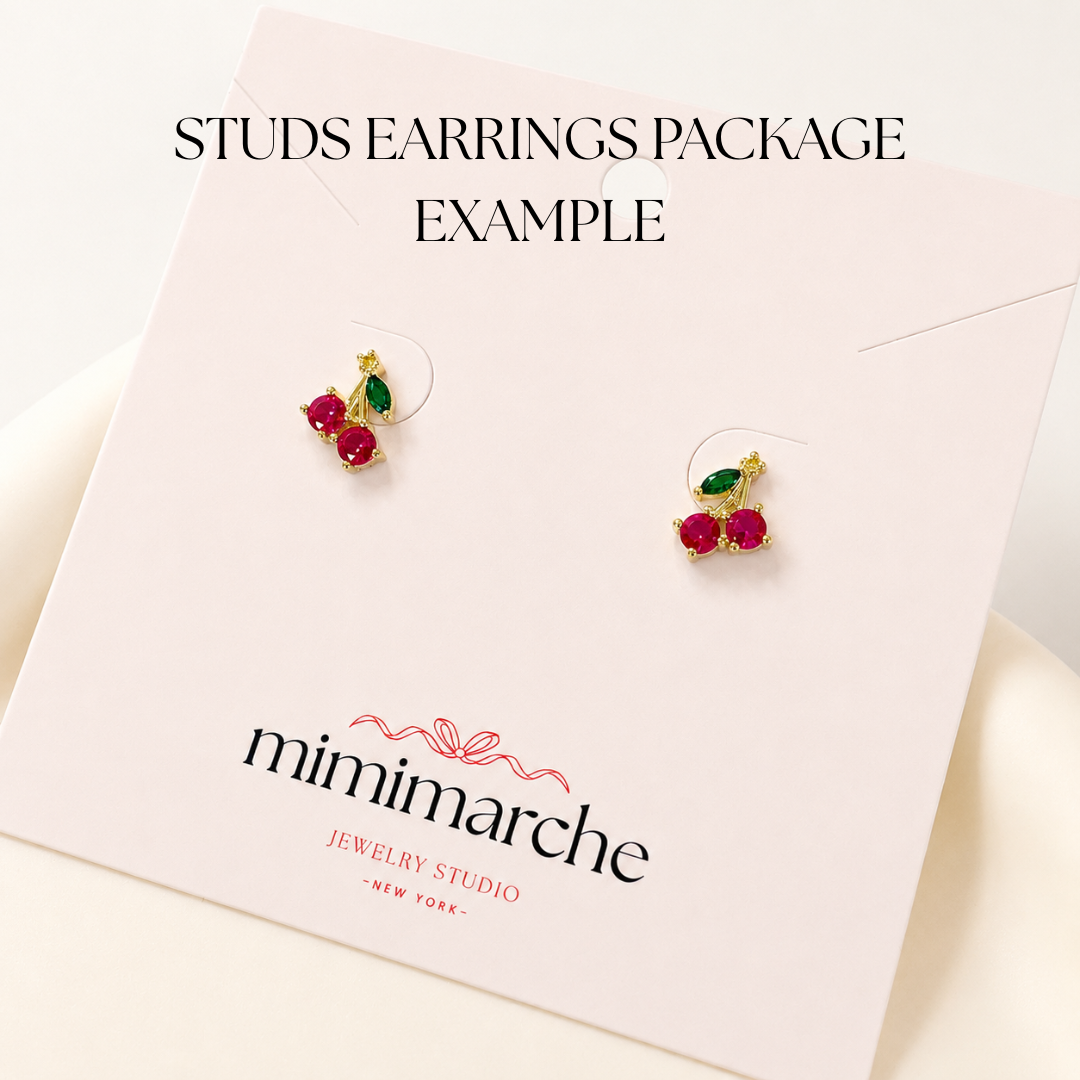 Mimimarche - E107 Crystal diamond stud earrings in gold vermeil