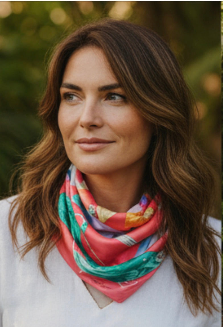 Swarovski Crystal Birds Silk Scarf