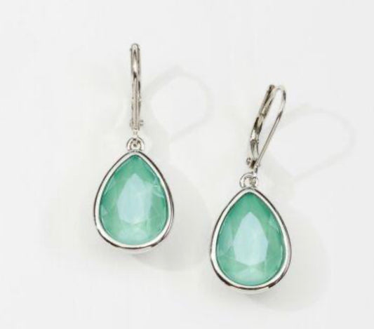 Droplet Crystal Earrings, Mint