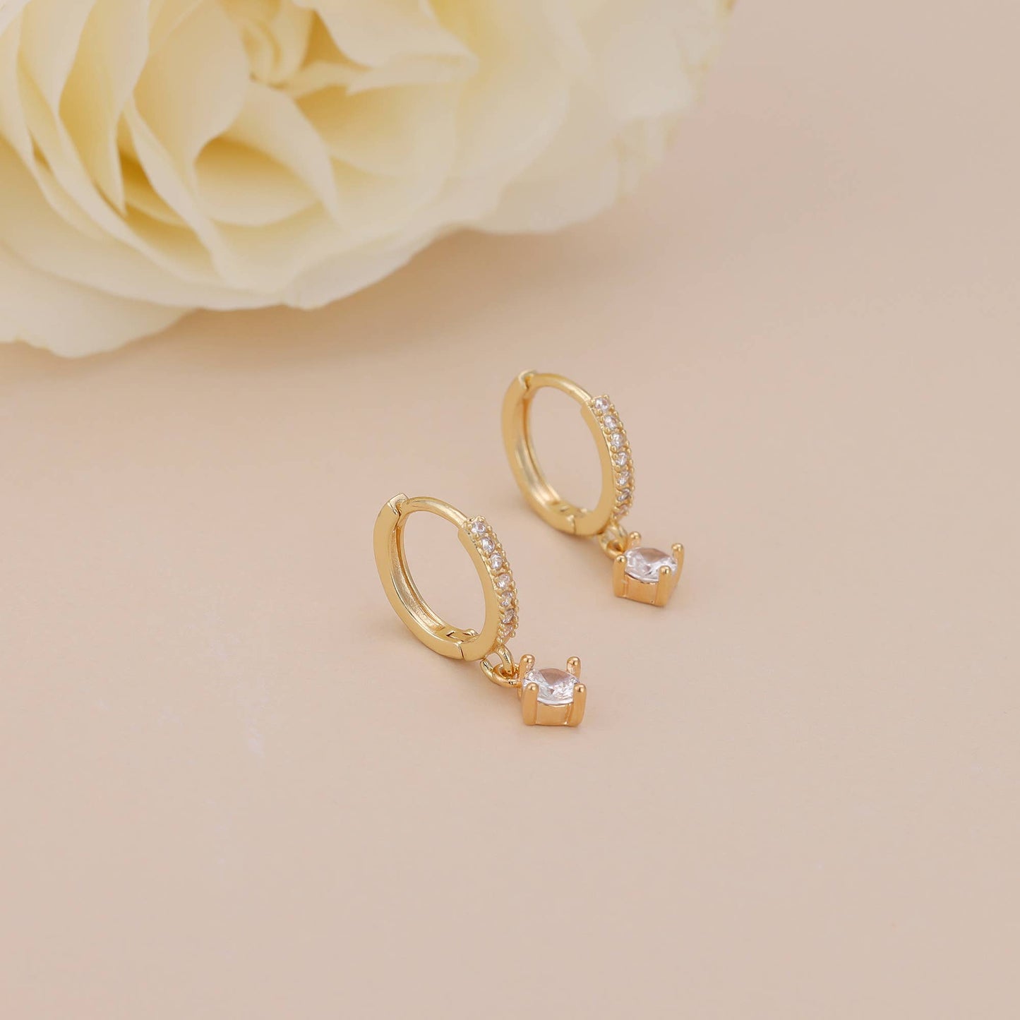 Mimimarche - E156 gold huggie hoop earring, dangle earring, hoop earring