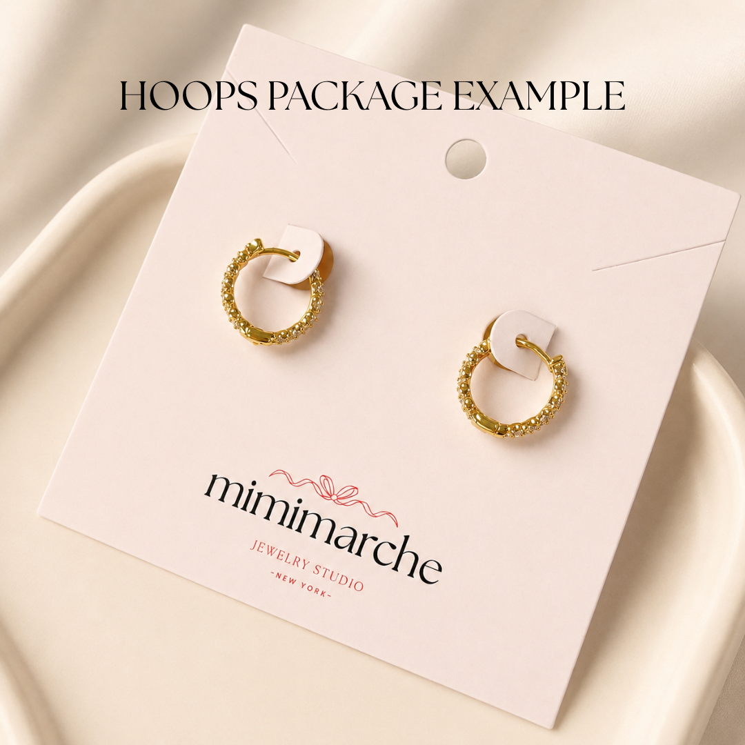 Mimimarche - E170 gold pave hoops, gold hoop earrings, gold hoops