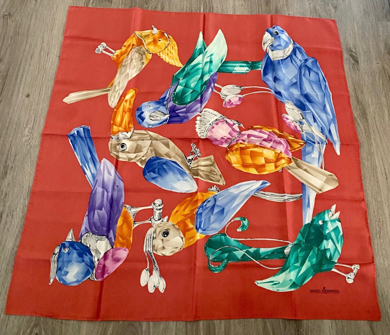 Swarovski Crystal Birds Silk Scarf