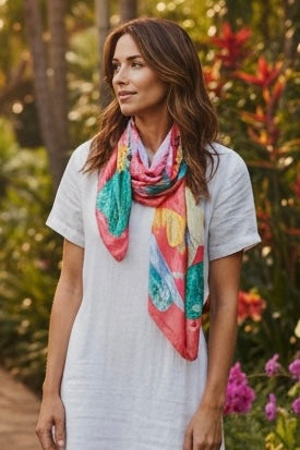 Swarovski Crystal Birds Silk Scarf