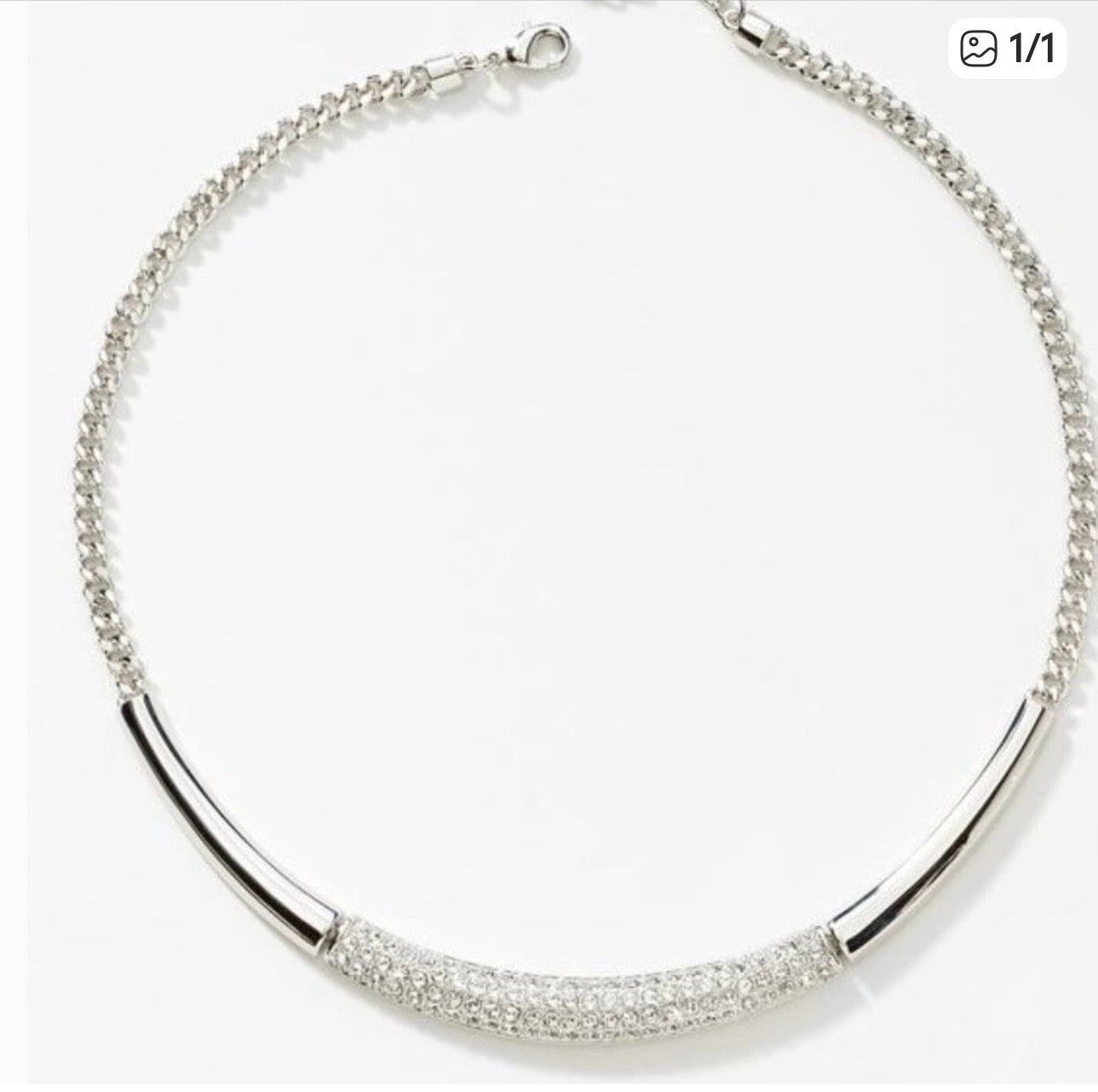 Touchstone Crystal White Collar Crystal Necklace