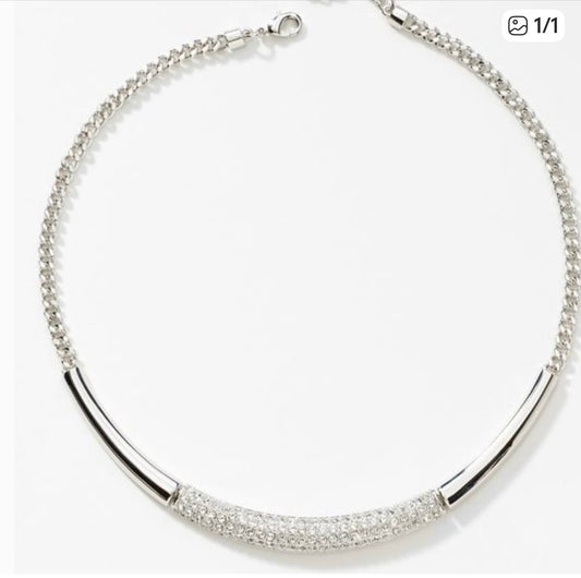 Touchstone Crystal White Collar Crystal Necklace