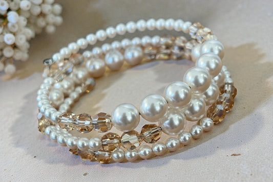 Touchstone Crystal By Swarovski Pearl Wrap Bracelet