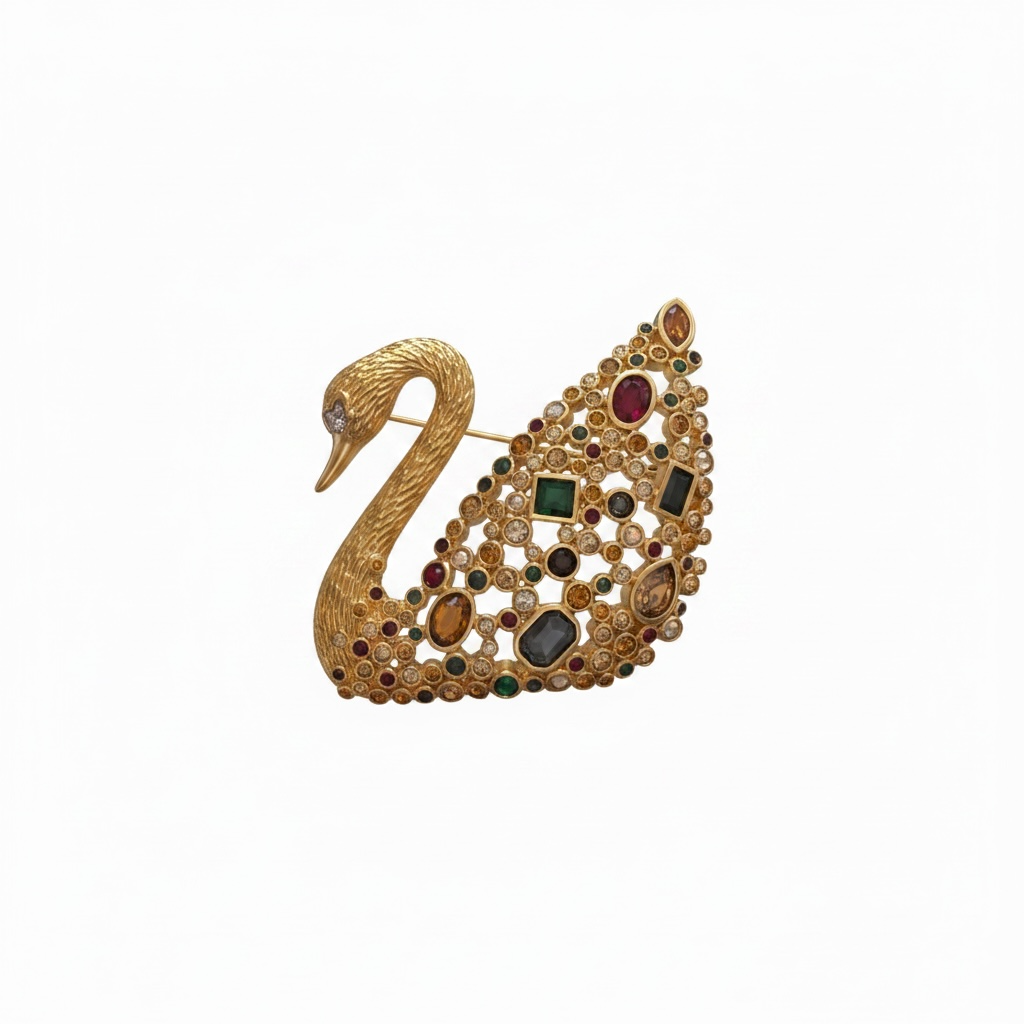 Swarovski Swan brooch pin