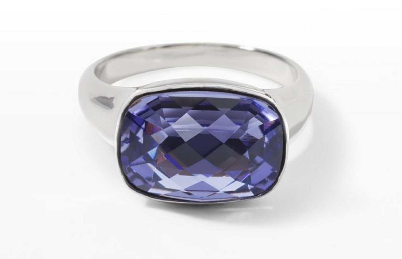 Touchstone Crystal by Swarovski Tanzanite Crystal Ring Size 6